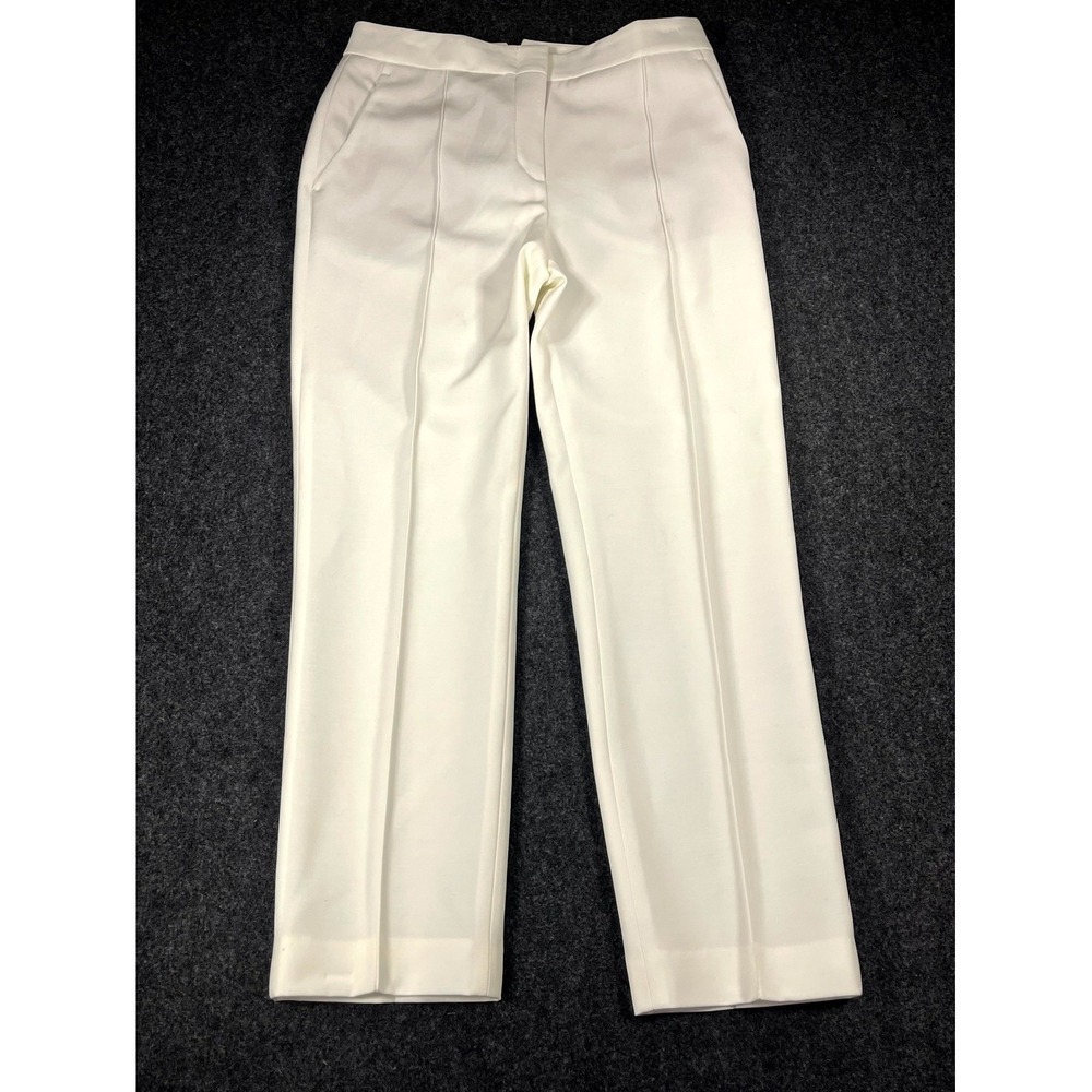 BCBGMAXAZRIA Dress Pants Womens 2 White Stain High Rise‎ Straight Leg Business